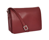 A1 FASHION GOODS Womens RED Leather Shoulder Bag Ladies Classic Casual Flap Over Cross Body Messenger Bag - A54